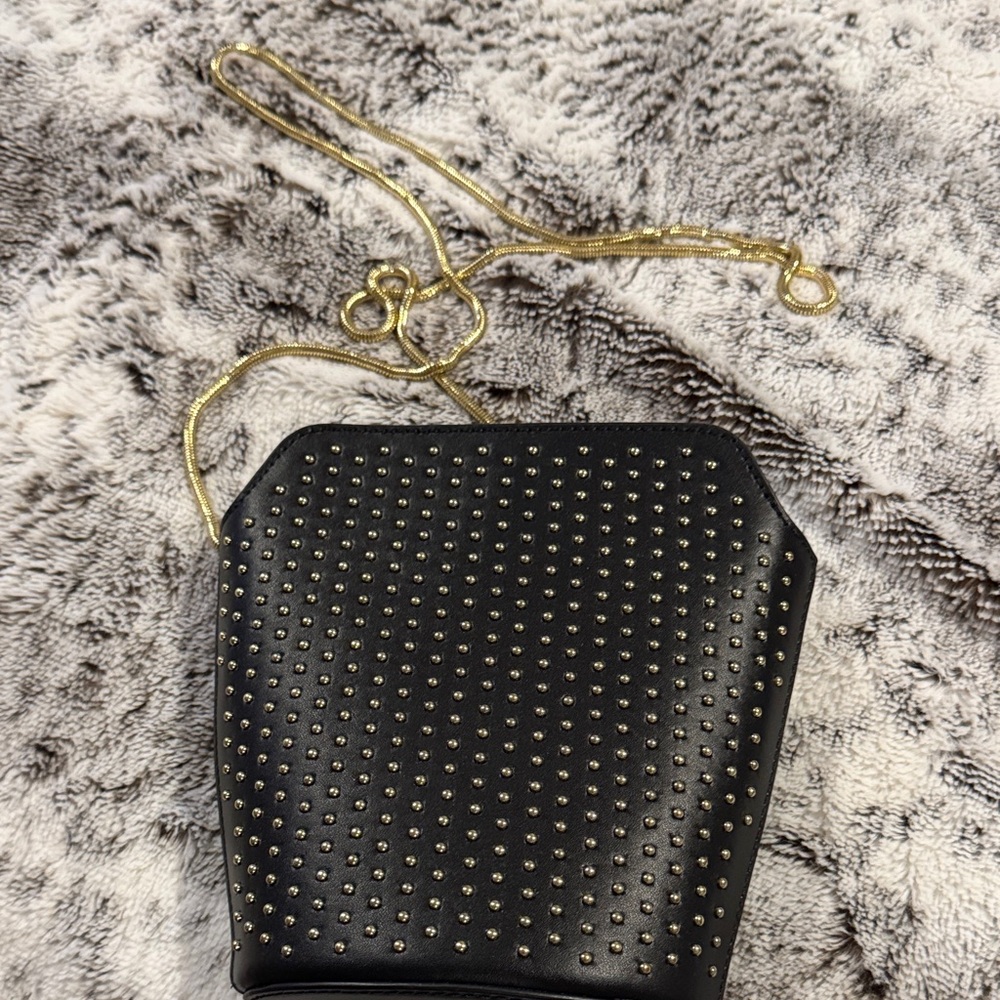 Black and Gold Studded Handbag